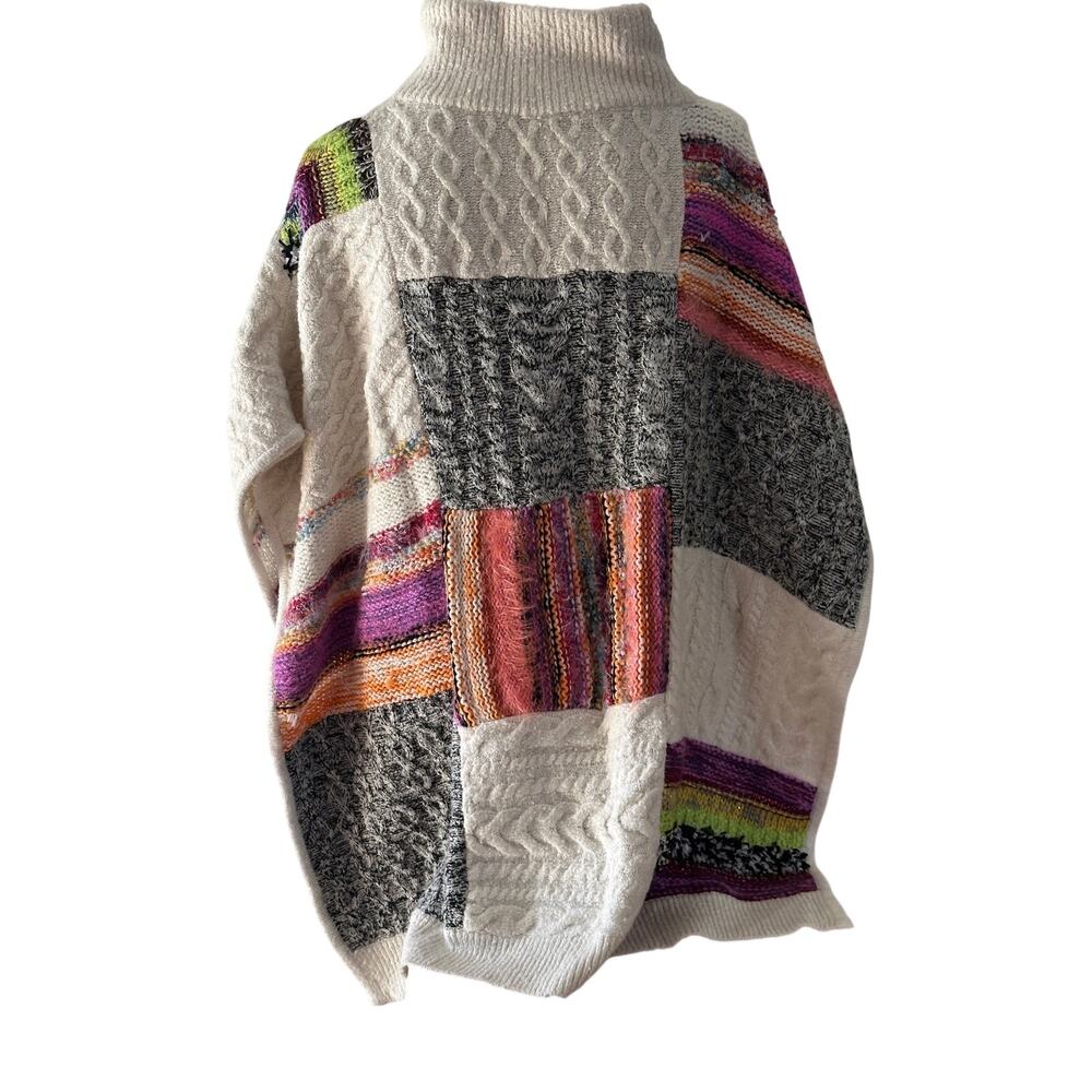 Anthropologie patchwork poncho sweater - Picture 8 of 11